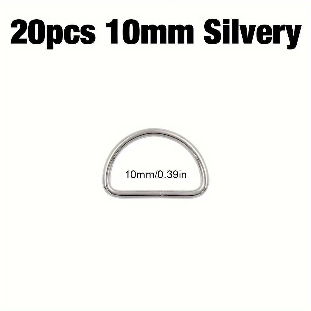 20pcs 100pcs 10 12 15 20 25 32 38mm silvery metal d ring adjustable   clasp for webbing backpacks straps bags   collar chain  s   durable practical