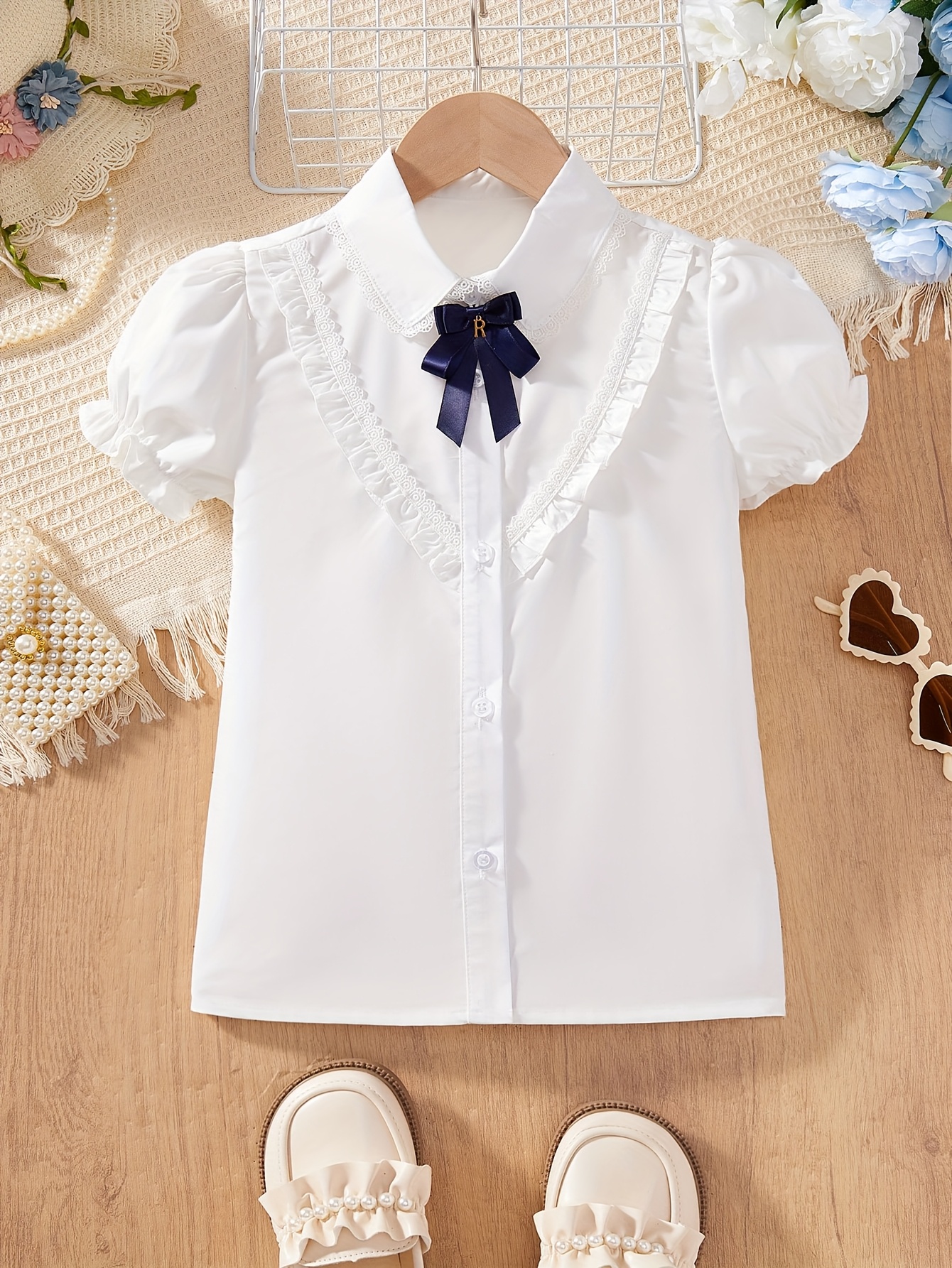 Lace Collar White Collared Shirt Girls Women Girls Fake Collar