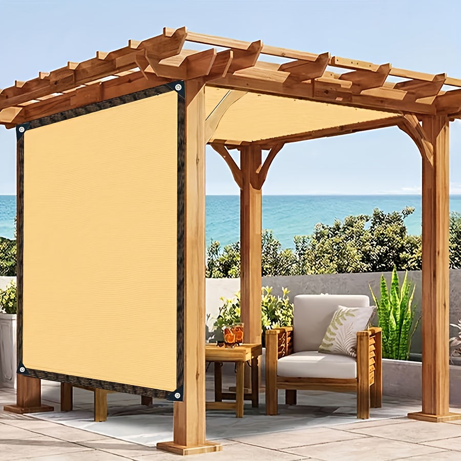  JIANFEI Toldo para exteriores, persiana enrollable exterior,  85% de protección UV, bloquea el sol para patio, pérgola, fácil de instalar  (color marrón, tamaño: 2.5 x 9.8 ft) : Patio, Césped y Jardín