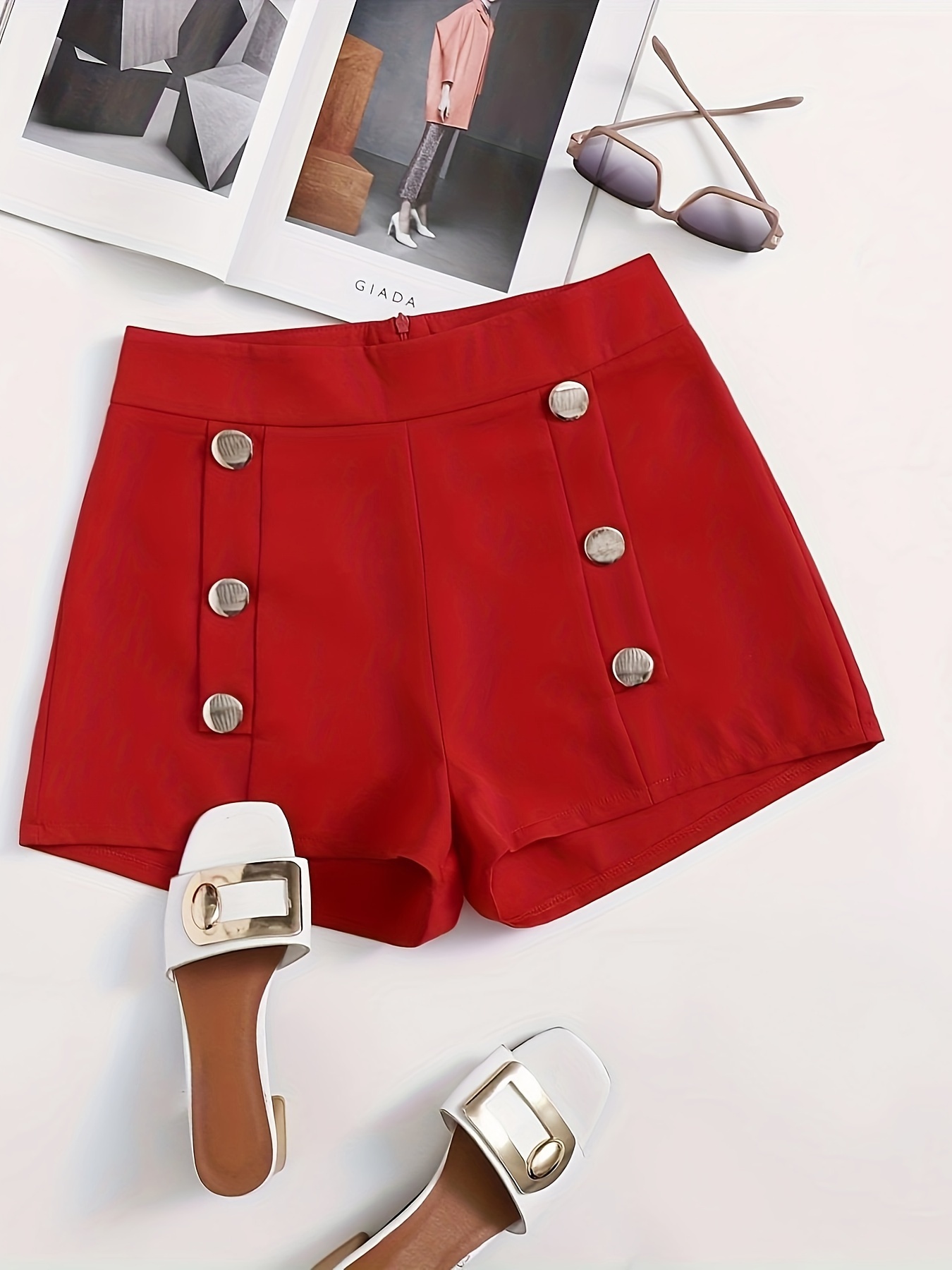  Red - Women's Shorts / Women's Clothing: Clothing, Shoes &  Accessories
