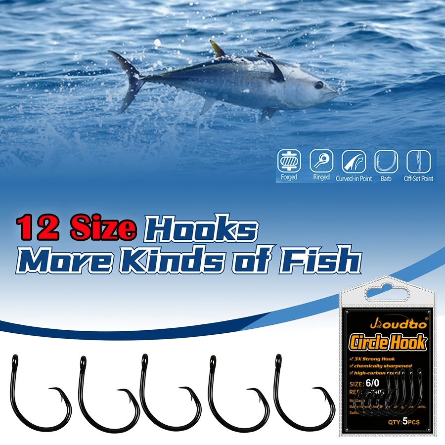 best fish hook brand Ice Strong Outdoors - Terminal Tackle Portable Pontoon Fishing Rod wood panel Available in sizes 7/0 Line Weight:80 lb