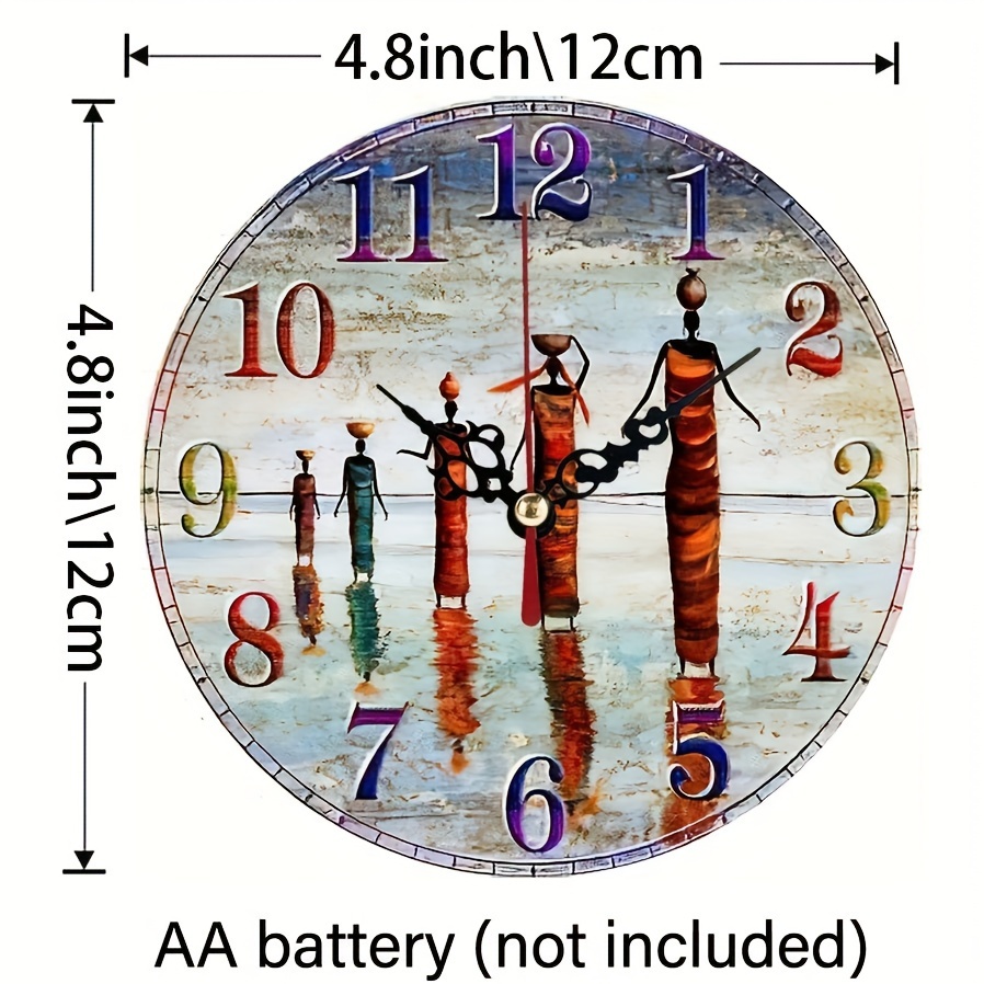 10" Egyptian Goddesses Wall Clock - Silent Non-Ticking Battery Operated | 2D Resin Craft Decor For Living Room, Bedroom, Office