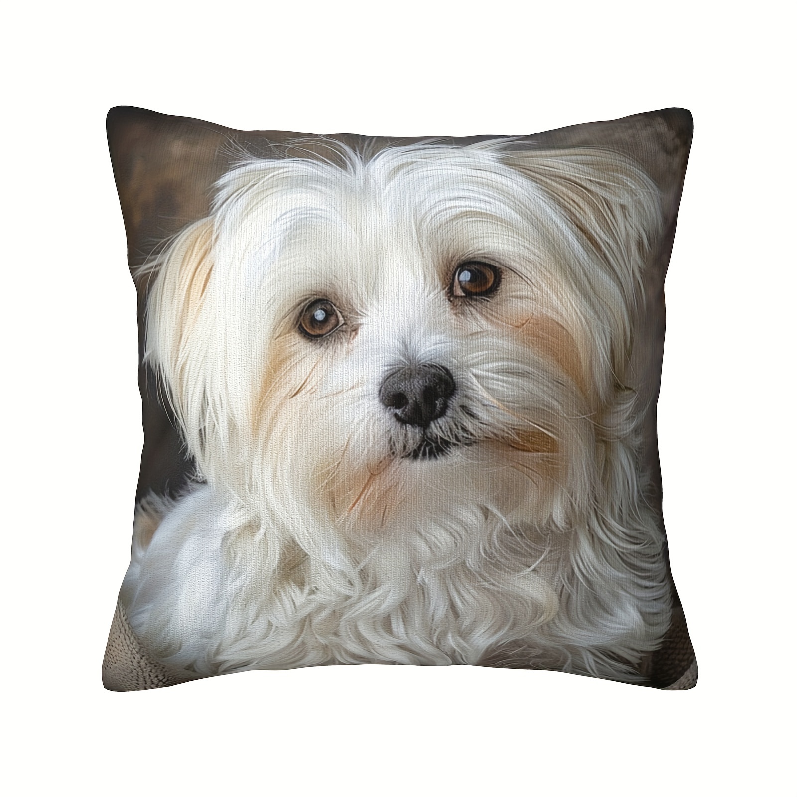 

Smile Plush Pillow Cover 18x18 - Soft, Single-sided Print For Sofa & Home Decor, Zip Closure, Hand Wash Only