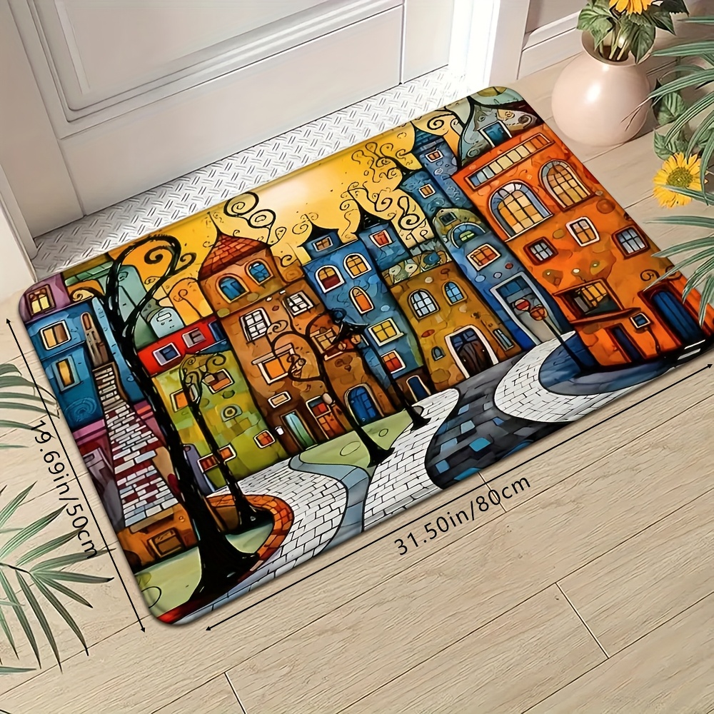 TEMU 1pc Creative Animation Little Print High-bounce Machine Washable Door Mat, Bathroom Mat, Decorative Carpet