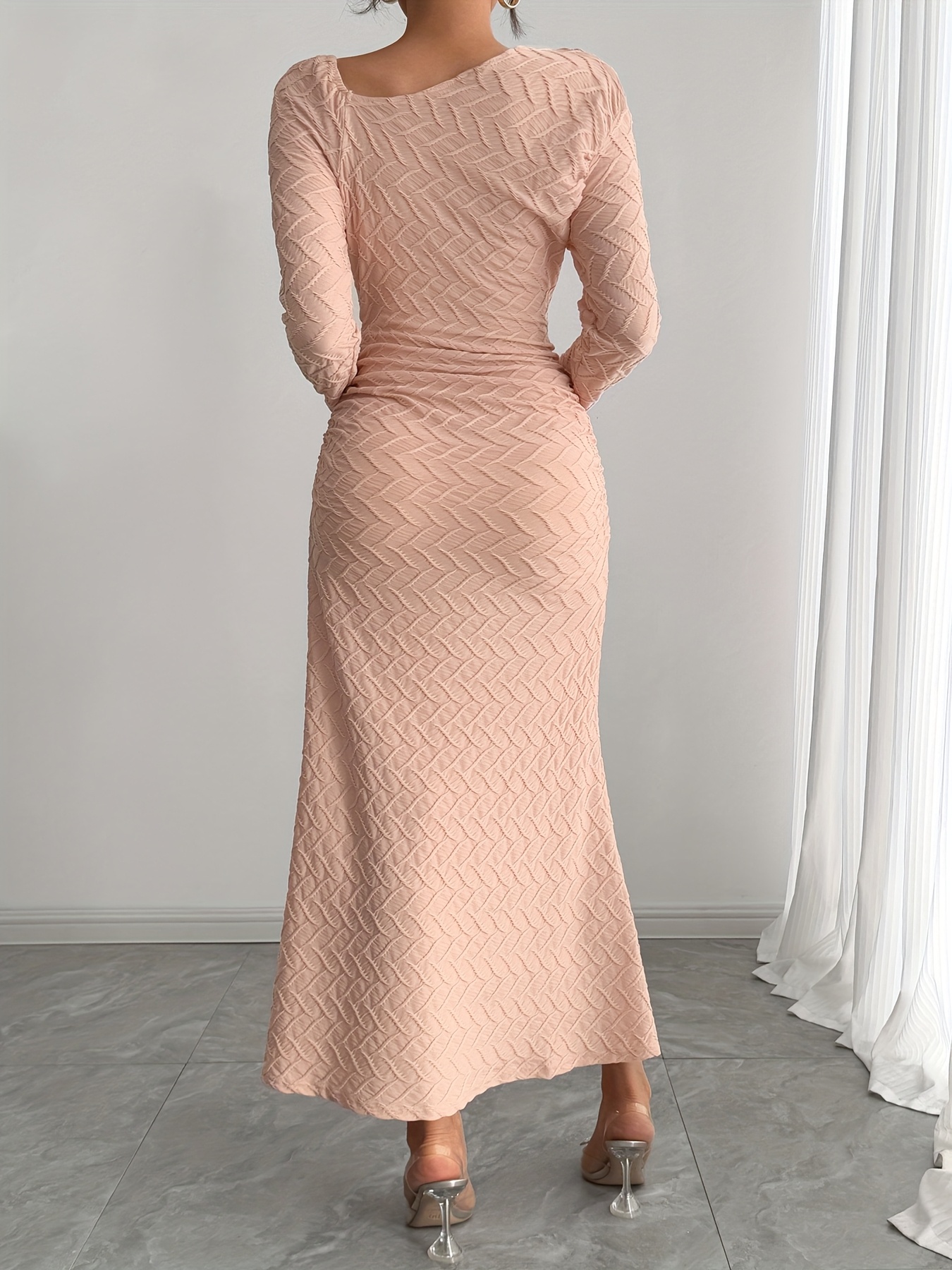 elegant womens long sleeve office dress asymmetrical - Temu South Africa