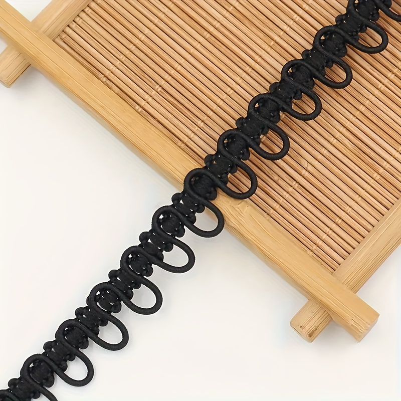E-shop 3 Yards verschiedene Farben elastische Polyesterband mit Augen, 1,5 cm breite dehnbare Biasbandverzierung für Kragen, Manschetten und