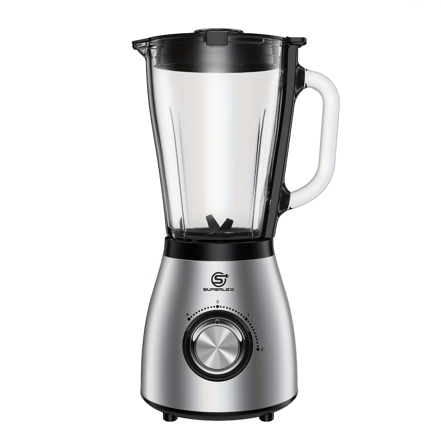 Temu Superlex Profesjonalny Blender 800W Z 1,5L Szklanym Kubkiem I 4 Ostrzami Sb (SUS301) - Mocny Silnik, 2 PręDkośCi/, Kruszarka Do Lodu, PodwóJny-image