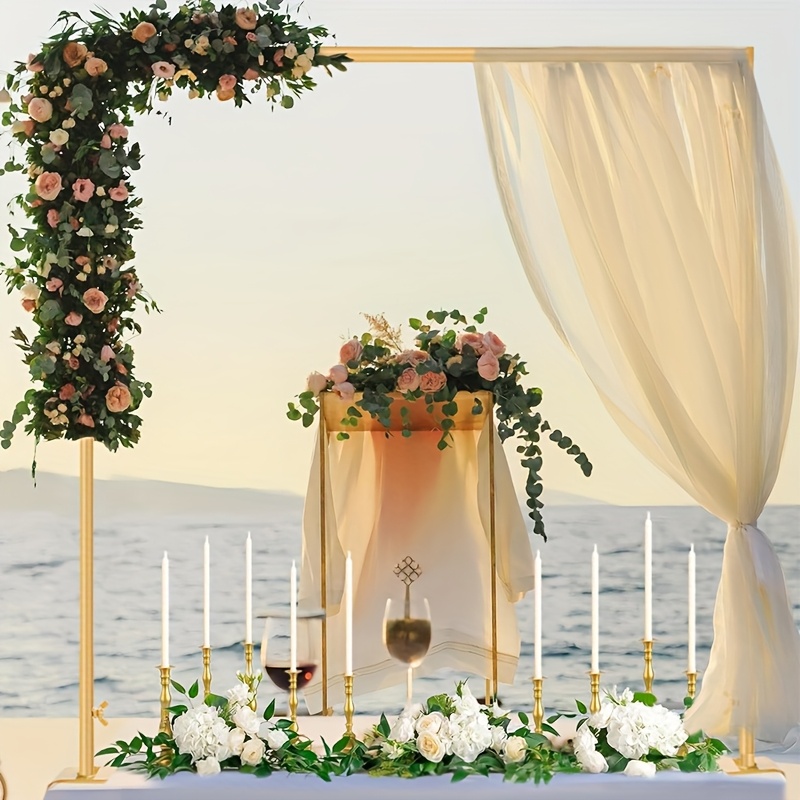 Image of 4.6*10.4ft Adjustable Metal Table Frame Decoration, Tabletop Support, Wedding Arch Rear Support, Suitable For Halloween/christmas/birthday Parties/anniversary Celebrations/weddings/party