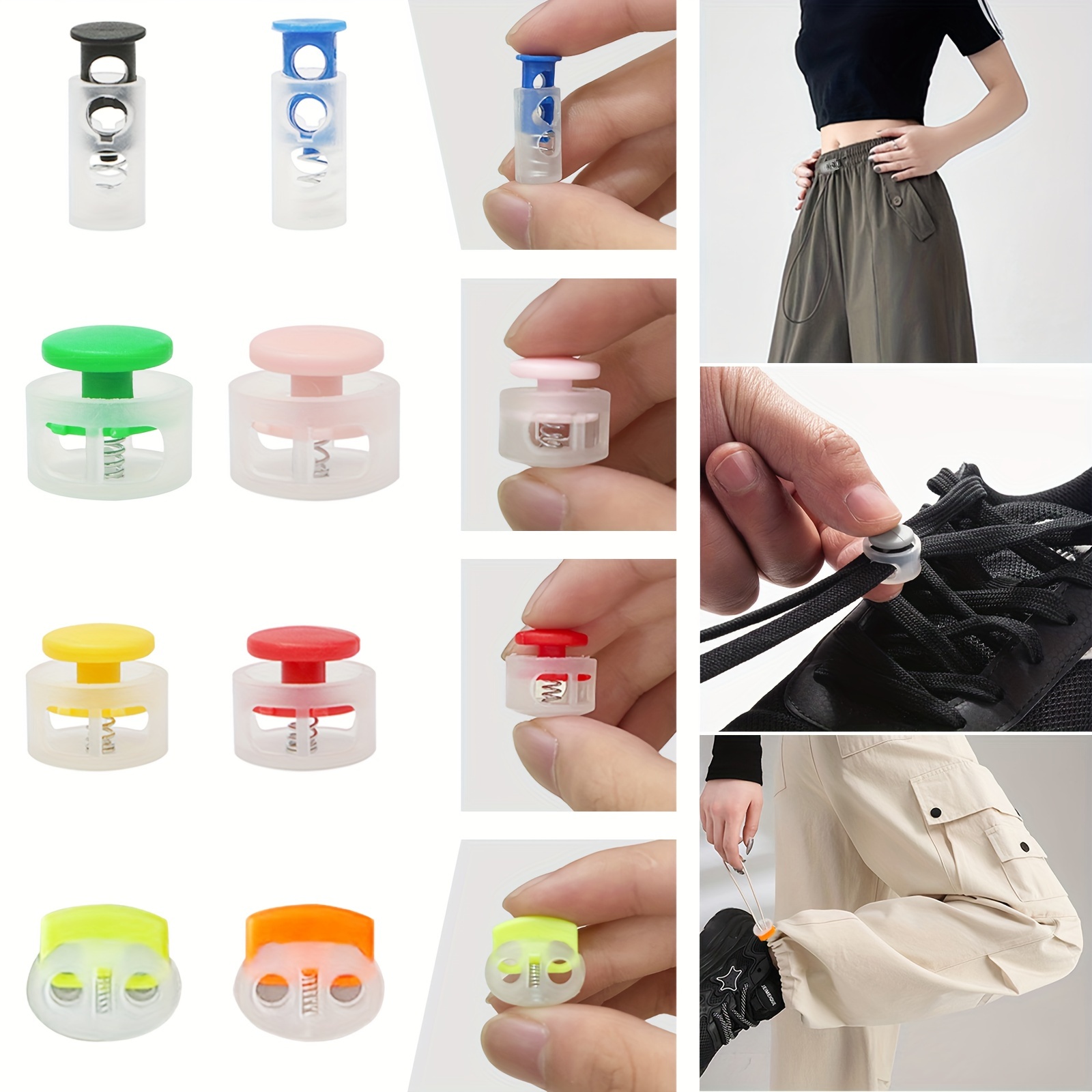 

[customer ] 20pcs Assorted Colors Plastic Cord Locks - Spring Toggle Stoppers For Shoelaces, Drawstrings, Paracord & More