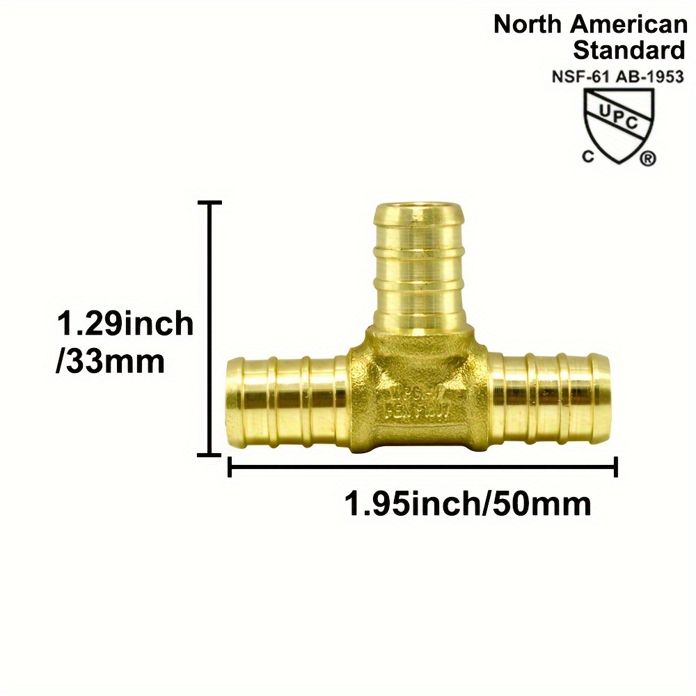 Pex Fittings Tee Brass Fittings Barb Crimp Pex Pipe Fitting - Temu