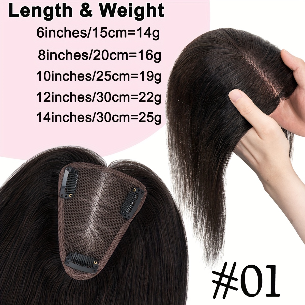 8 x 10cm lace base clip in hair toppers women real human - Temu display picture 2