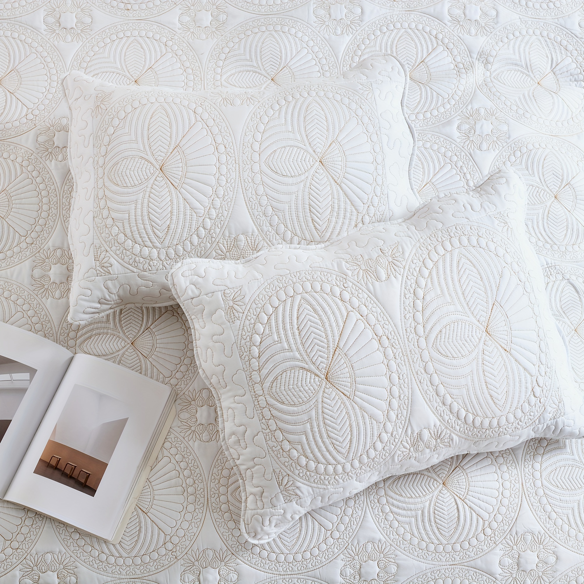 Set Copripiumino Matrimoniale 3 Pezzi 240x220 cm (2 Federe), Beige