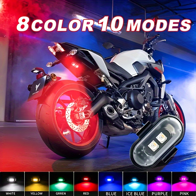 4 6 led strip lights 8 color high brightness anti collision lighting with remote control usb charging aircraft motorcycles and bikes details 5