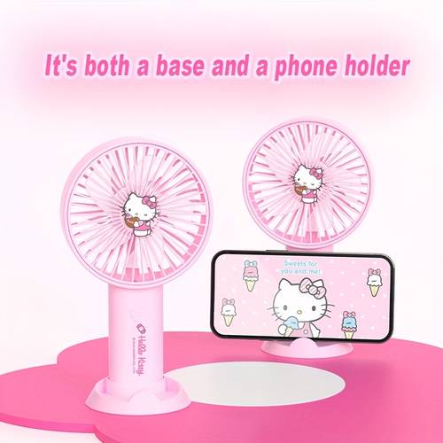 for cute cartoon design portable fan usb charging handheld desk fan with button control suitable for office outdoor travel and camping