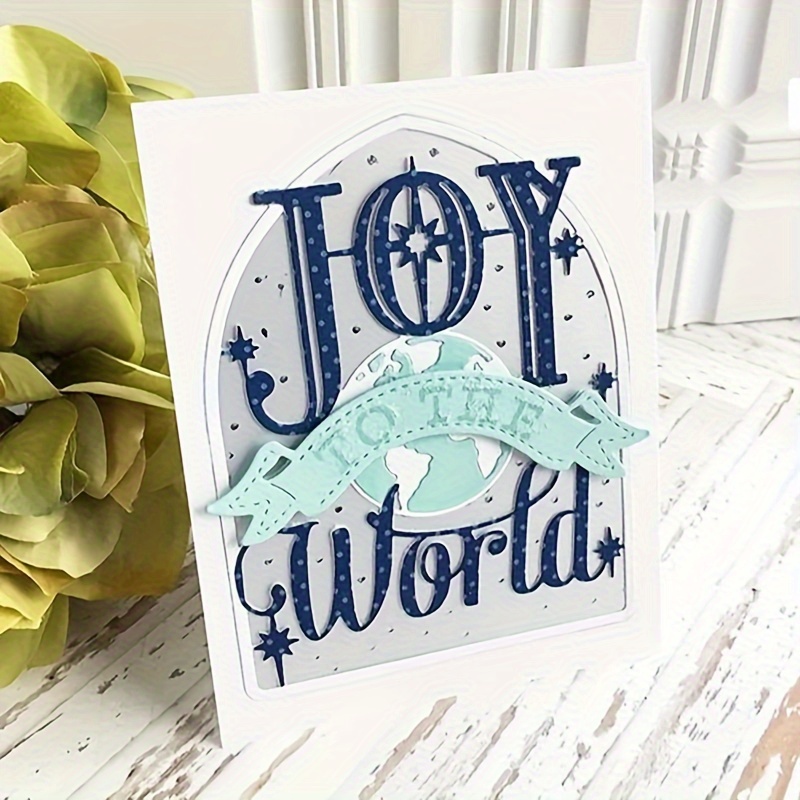 

1pc Joy World Metal Die Cut, 2024 Metal Cutting Die For Paper Card Making Scrapbooking Diy Cards Photo Album Craft Decorations