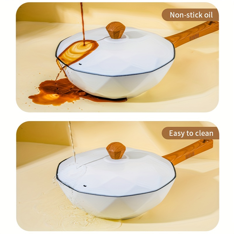white octagonal pot non stick pot induction cooker gas stove universal non stick pot home   pan 5