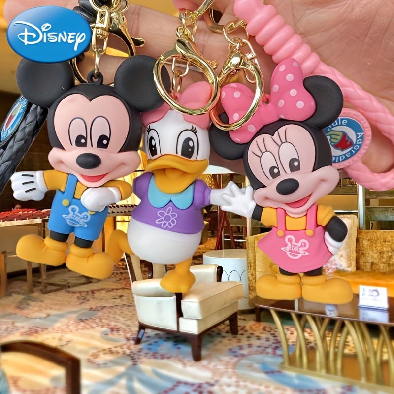 

1pc Disney Mickey Donald Duck Daisy Keychain Cute Cartoon Silicone Doll Key Chain Bag Backpack Charm Car Pendant Daily Use Boys Gift