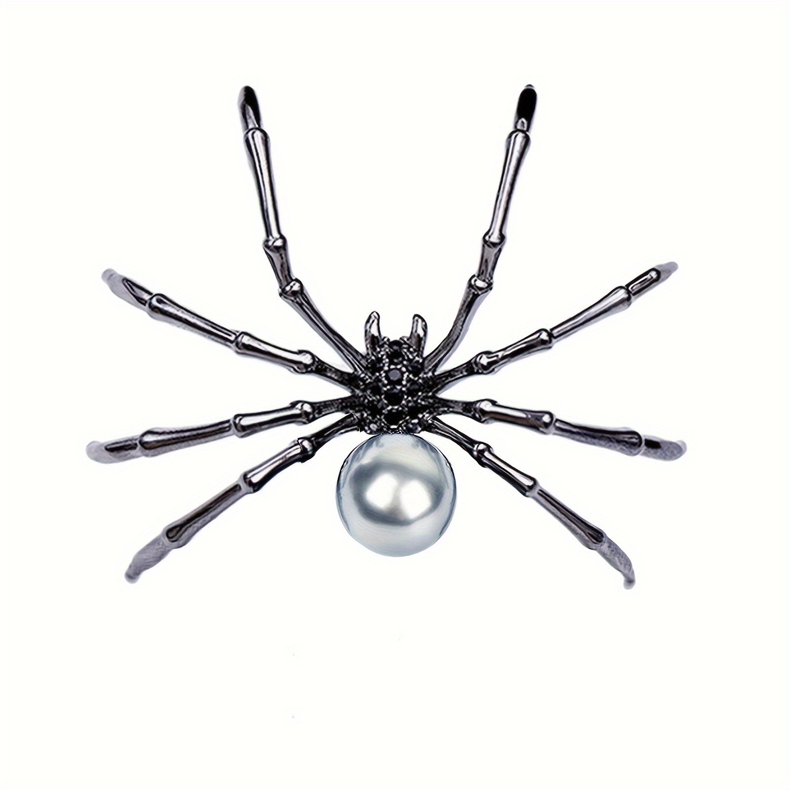 

Vintage Spider Brooch With Imitation Pearl, Stainless Steel Animal Pin For Women, Party & Holiday Celebration Accessory, Versatile Jewelry By Xiacheng