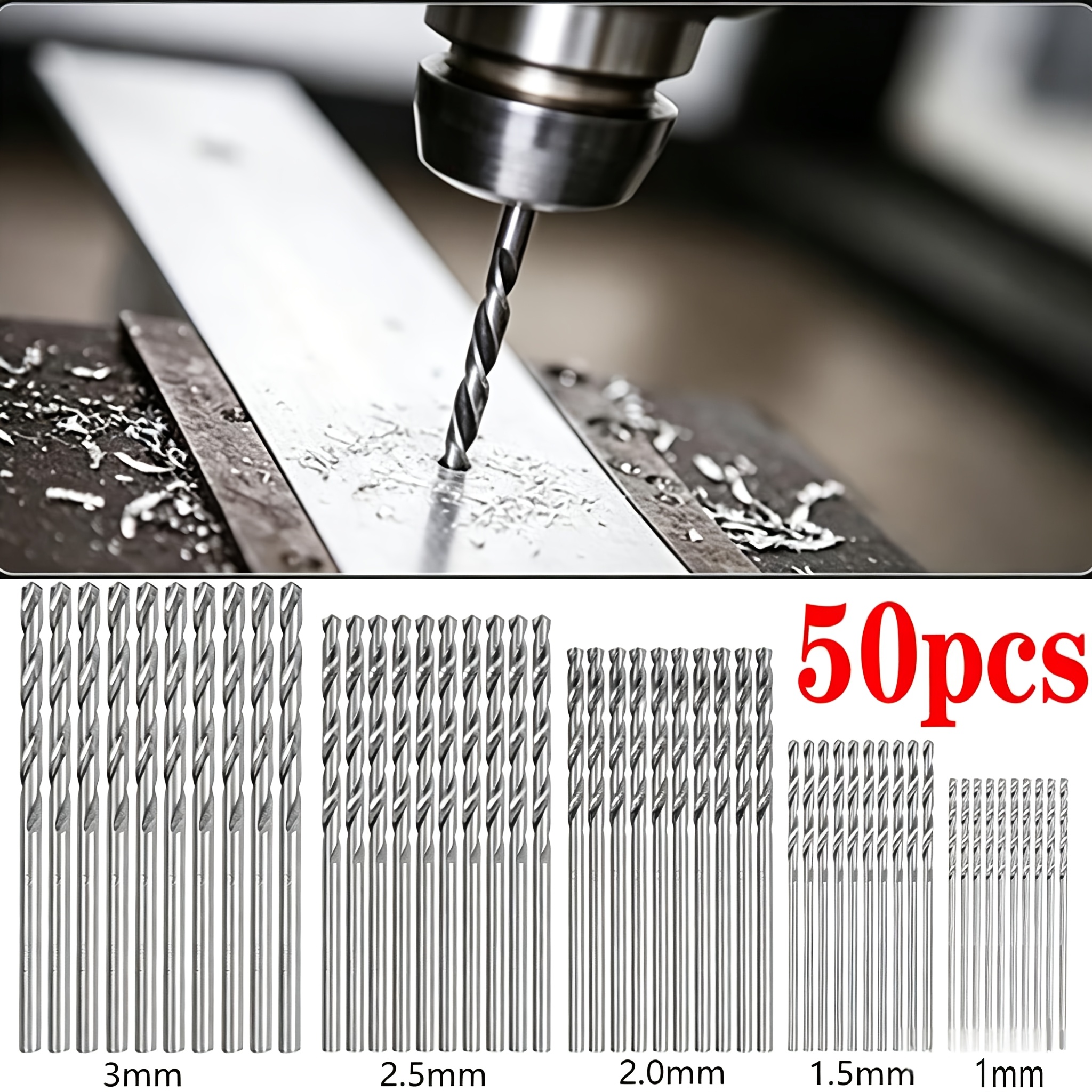 50pcs coated twist drill bit set 1 3mm small drill bit electric drill drilling set woodworking drilling bit