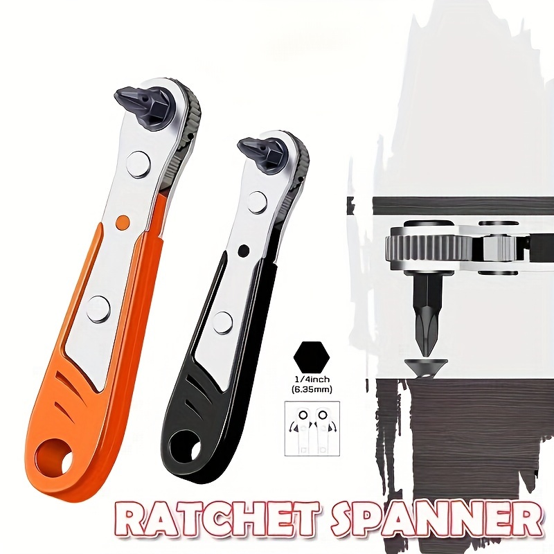 

1/4" Mini Hex Ratchet Wrench - Quick Release Socket Tool With Handle For Home Repairs & Auto Maintenance