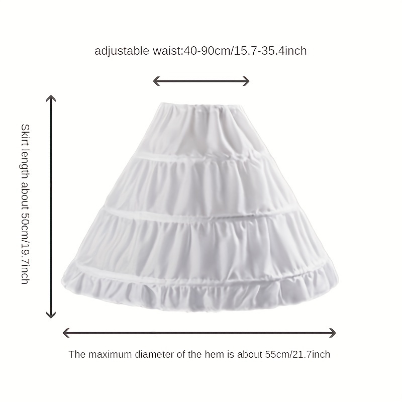 TEMU Crinoline Petticoat With 3 Steel Ring, Adjustable Fishbone Underskirt Slips Tutu Fluffy Skirts Gowns