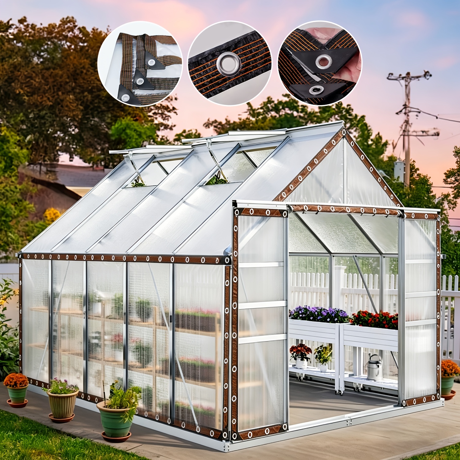 TEMU 1pc Of Agricultural Transparent Rainproof And Waterproof Cloth With A Size Of 3 Meters * 4 Meters, Designed For Greenhouse And Greenhouse