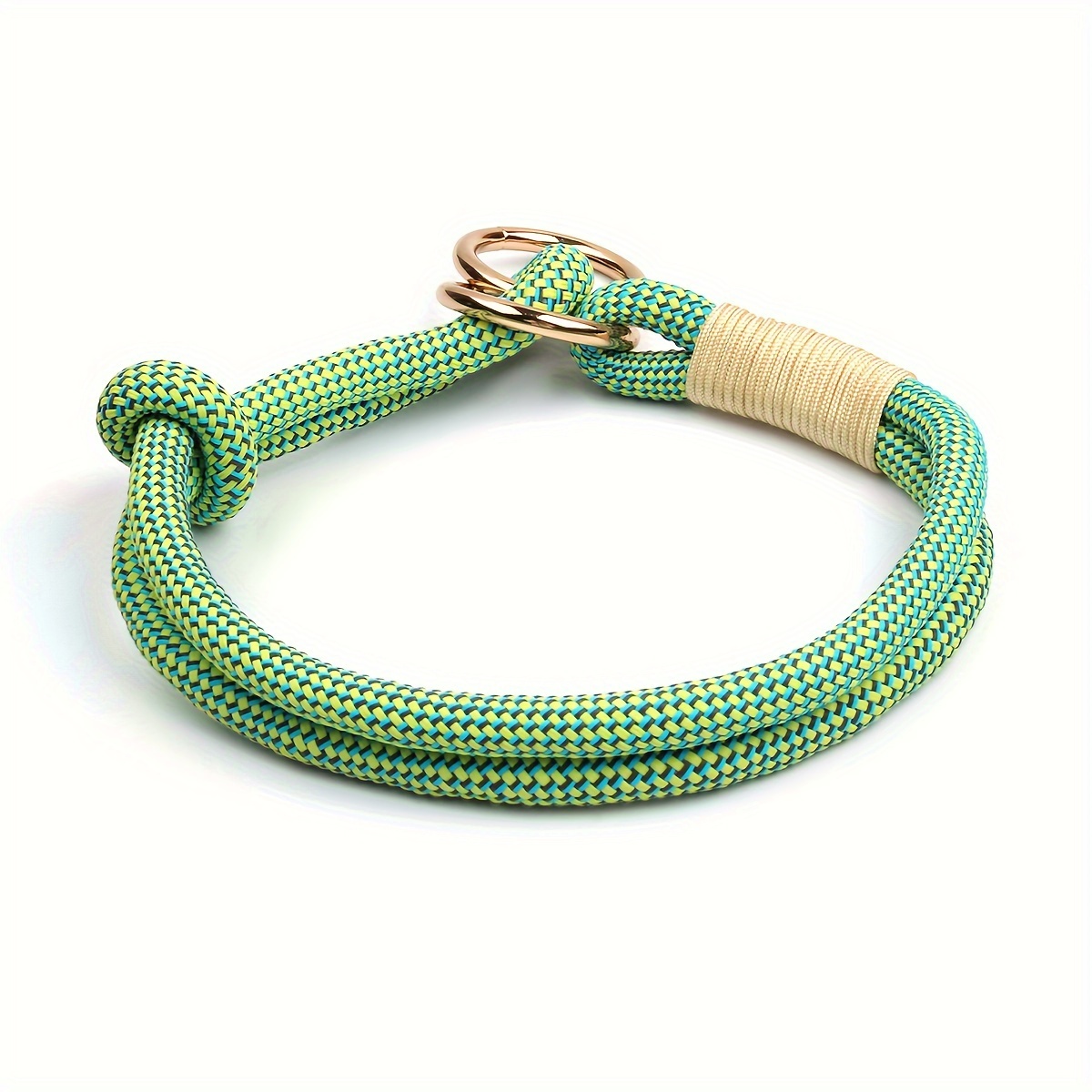 Image of Waopet 1pc Hand-woven Round Rope Pull- Collar, No-choke Pet Collar And Leash For Small, Medium, And Large Dogs, Pet Supplies