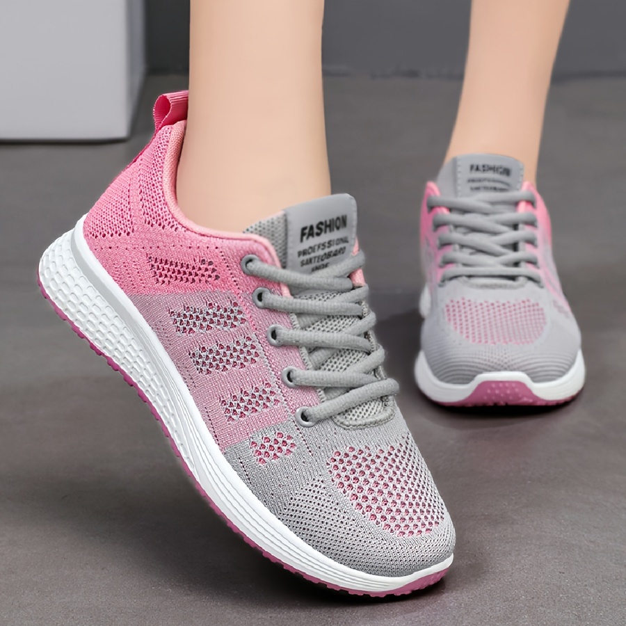 2024 Nuevas zapatillas transpirables de moda para mujer, zapatillas  deportivas cómodas para mujer, zapatos de tela de malla con cordones,  calzado feme