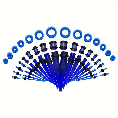 acrylic ear stretching kit cone plug silicone gauge expander 14g 00g jewelry 50pcs set