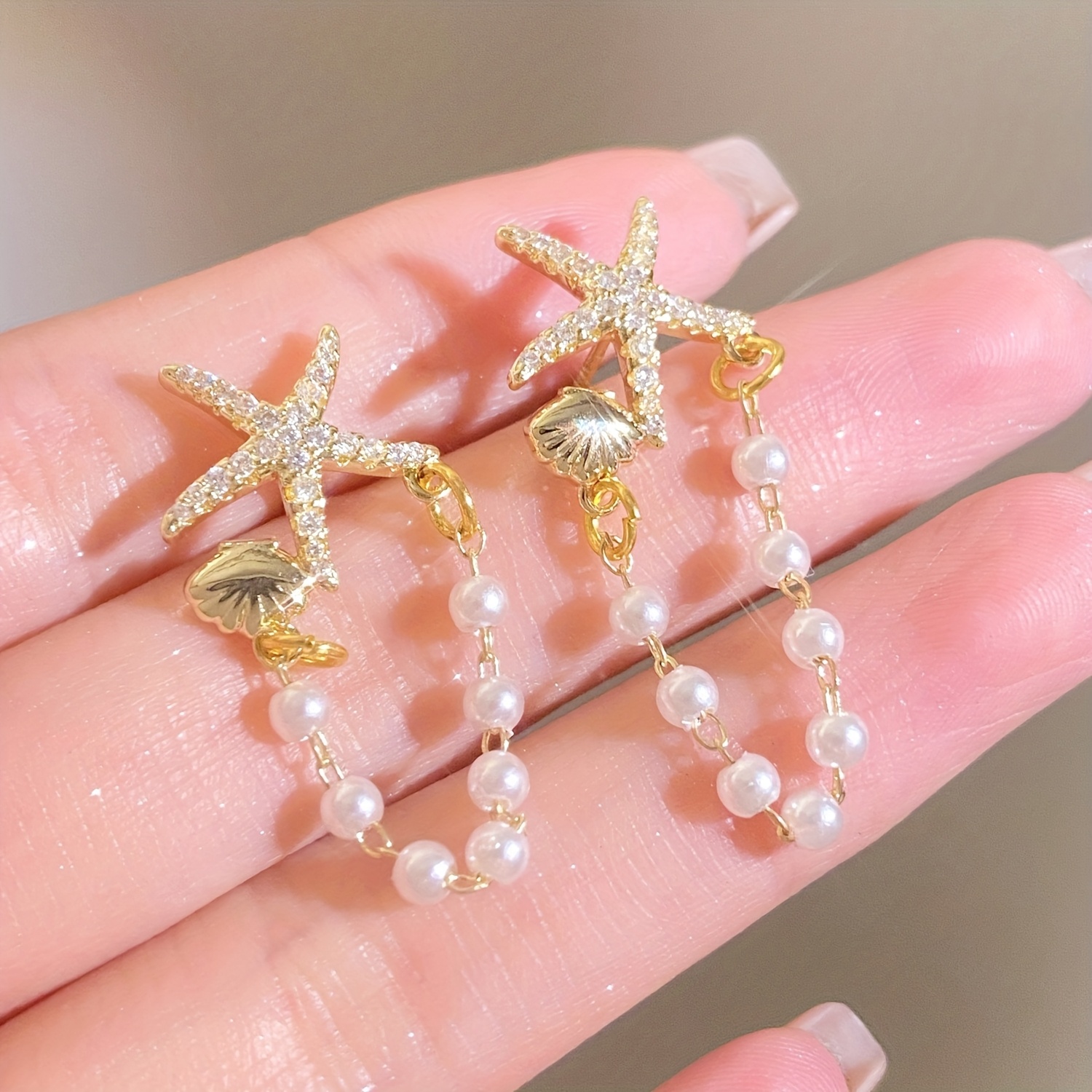 TEMU Un par de aretes de estilo bohemio para mujer con perlas de y de , adecuados para reuniones de mujeres y uso diario, y se pueden regalar como