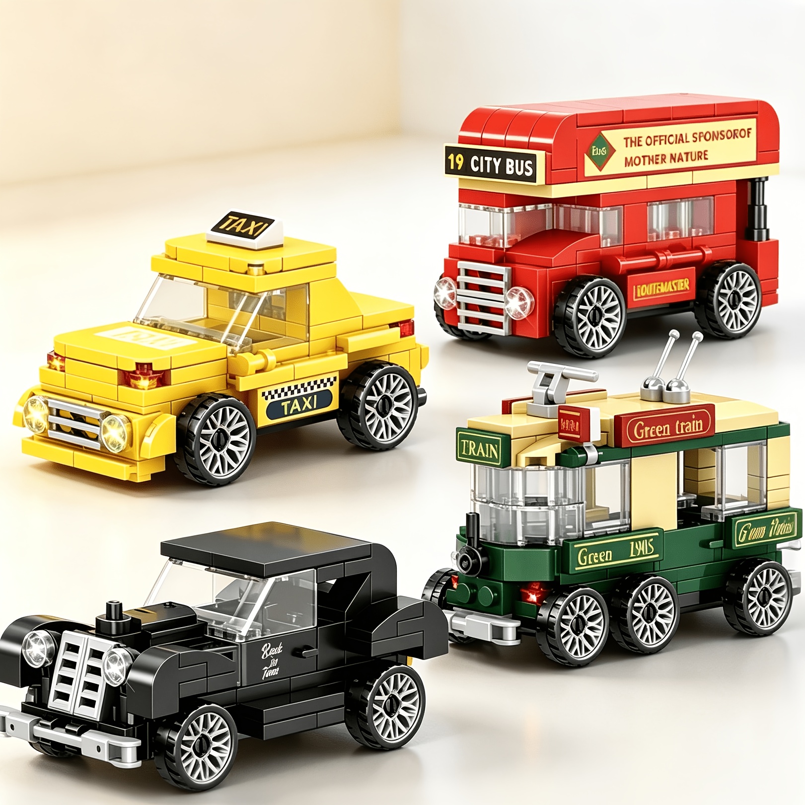 City Vehicle Building Block Model, Vintage Design