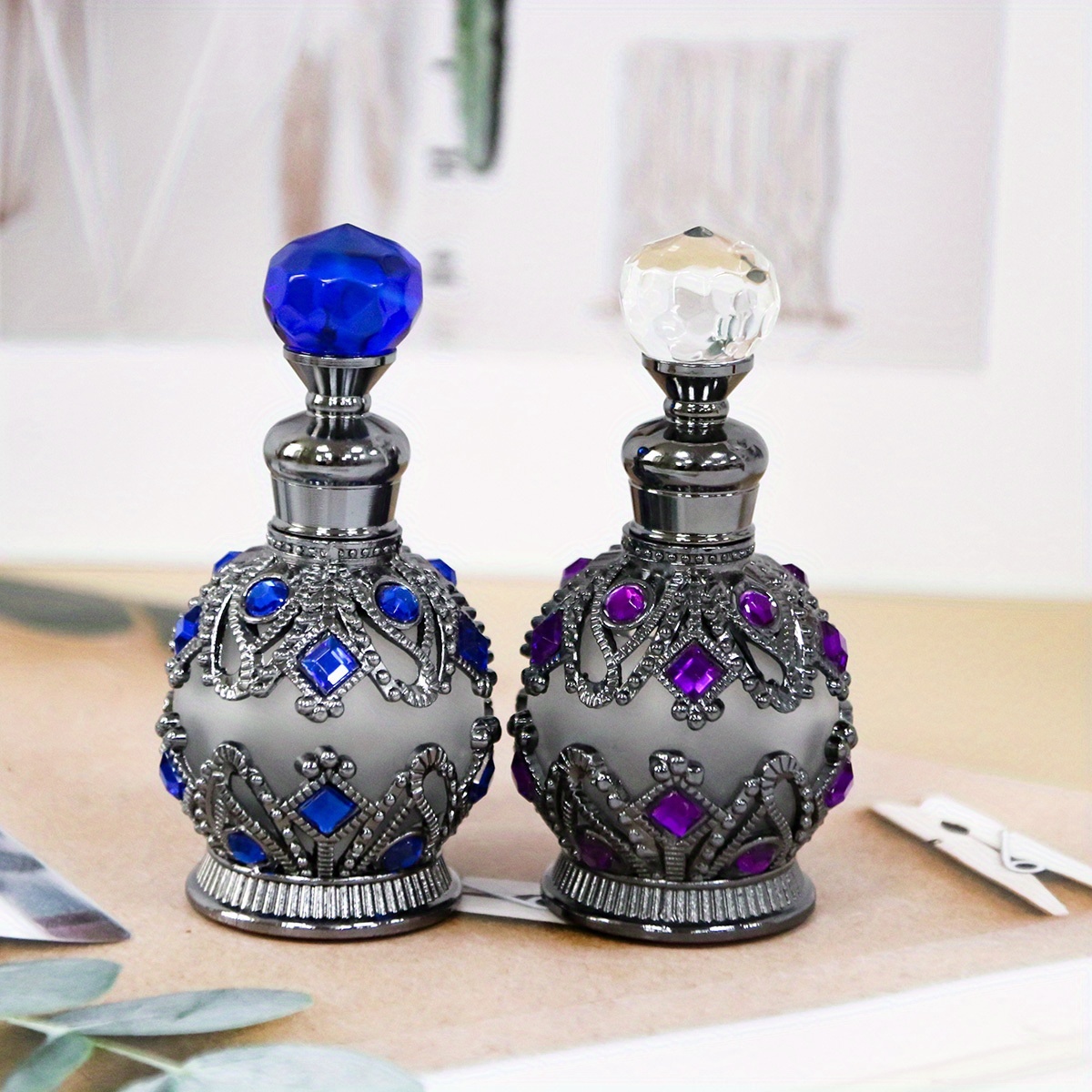 TEMU Contains 2 Bottles - 0.5 Ounces Vintage Perfume Bottles, Elegant Refillable Essential Oil Bottles, Suitable For Travel, Home Use, And As Gifts -