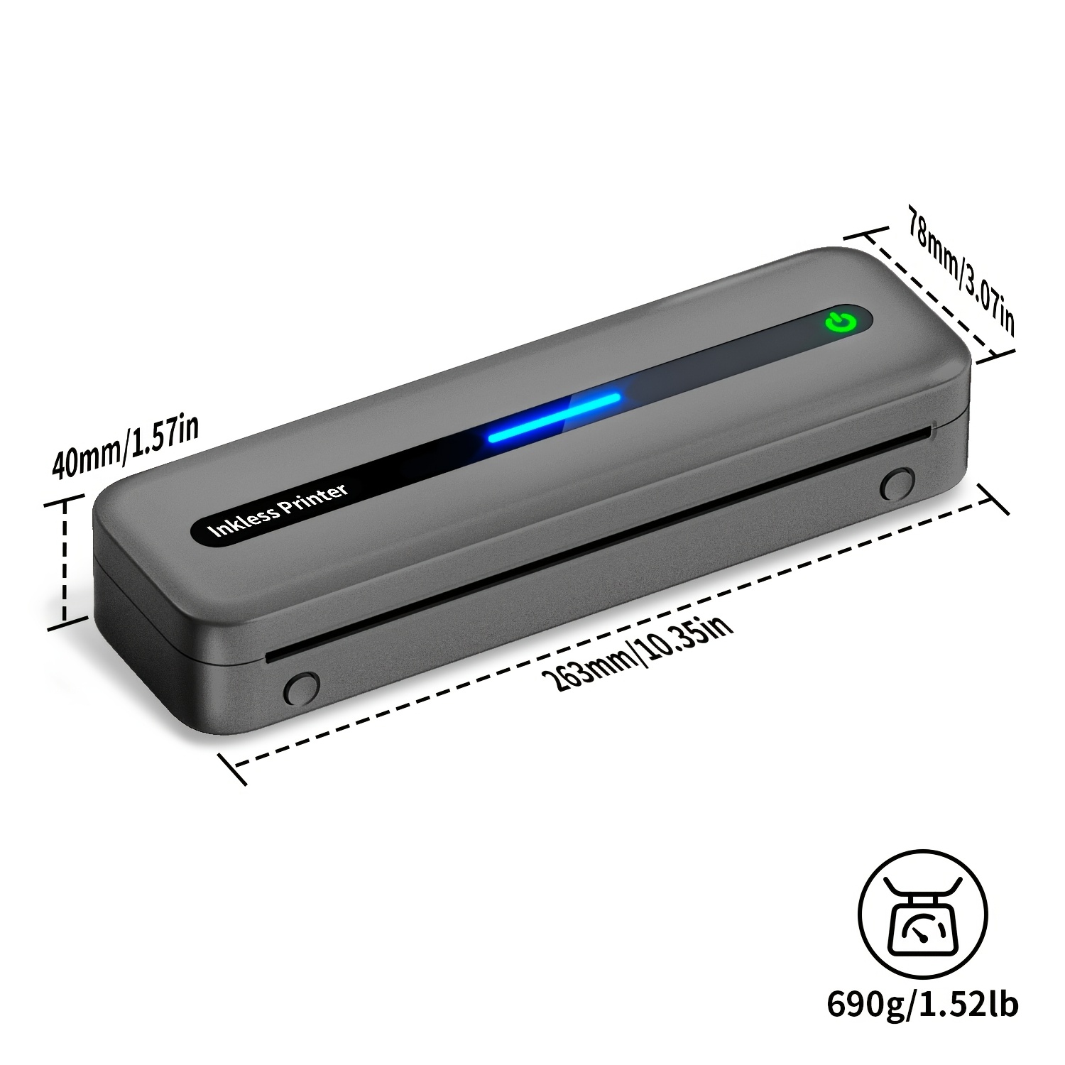   wireless thermal printer for on the go accommodates   thermal paper sizes features a built in paper compartment no ink required ideal for travel cars and offices works with smartphones and laptops