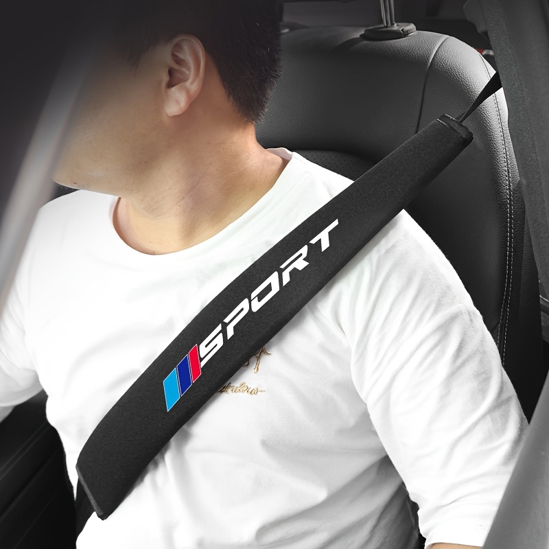 

For Bmw M Sport Inspired Seat Belt Pads, Suitable For Bmw 1, 3, 5, And X1, X3, X4, X5, X6. Made Of Flocked Material, With An Extended Design, High- Seat Belt Shoulder Pads, Sold As A Set Of One.