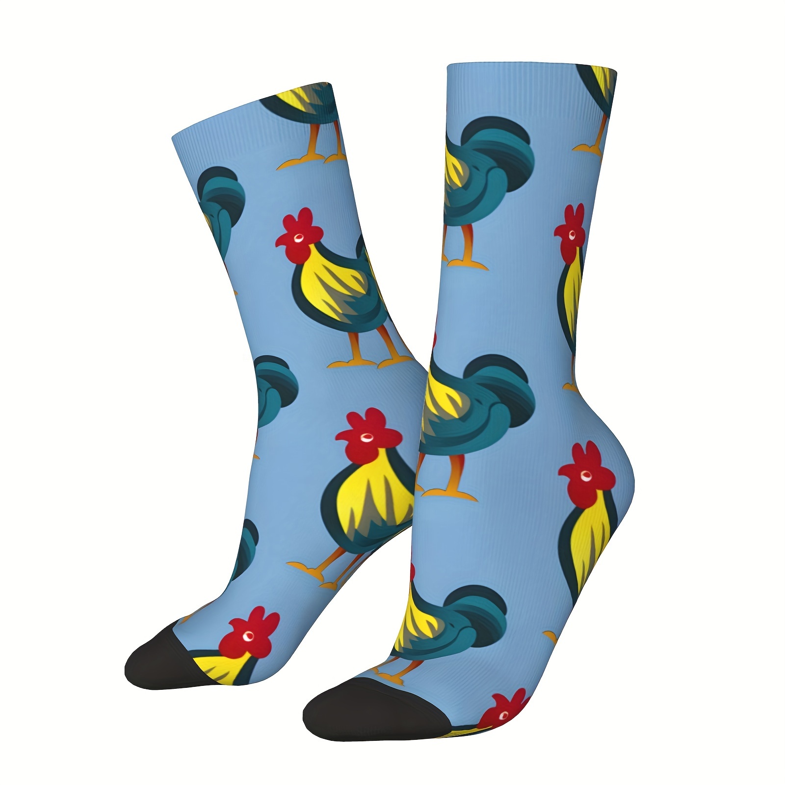 

Men's Rooster Socks - Hip Hop Style, Breathable Polyester , Casual Wear & Gifts