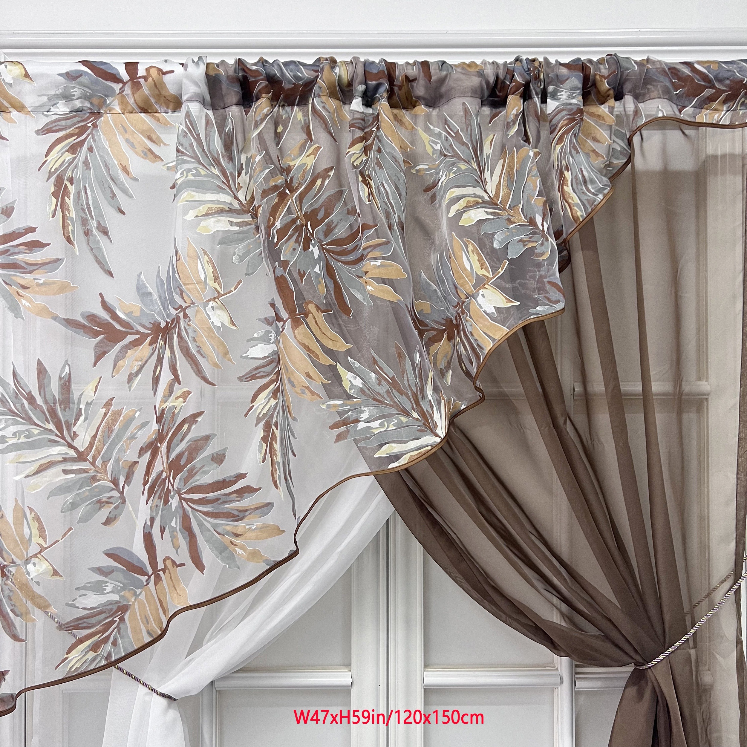 Image of 1pc Semi Sheer Curtain For Kitchen Light Filtering Tulle Short Curtain Door Window Half Curtain Living Room Partition Home Decor