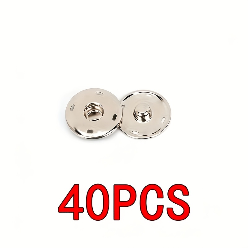 40/20/10pcs Sturdy Combination Snap Fasteners Metal Anti-exposure Mother-and- For Sewing Clothing Round Buttons, Embedded Snap Button Additions, Shirt Coat Windproof Buttons, 1.0cm/1.5cm/2.1cm