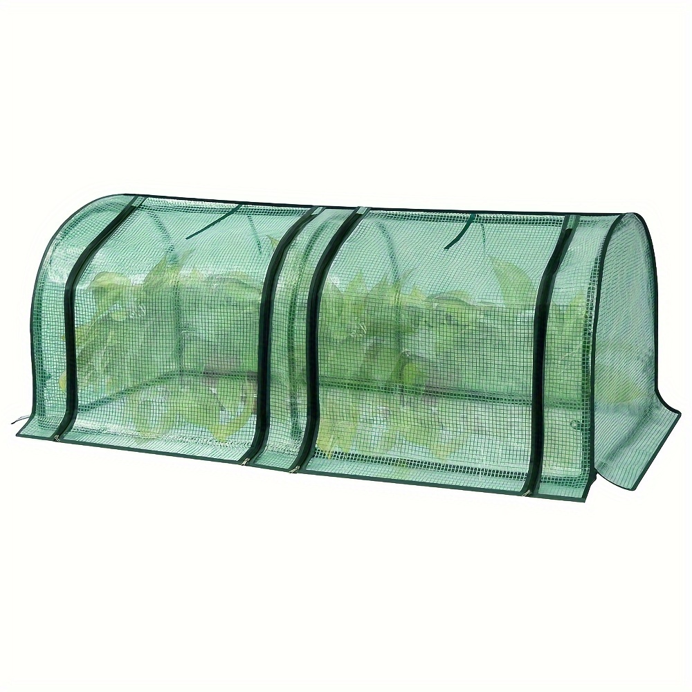 TEMU 1pc Of Foil Film Greenhouse, Suitable For Tomatoes, Measuring 130 X 60 X 50 Cm, Made Of 130 G/m² Semi-transparent Pe, Designed For Outdoor Sun