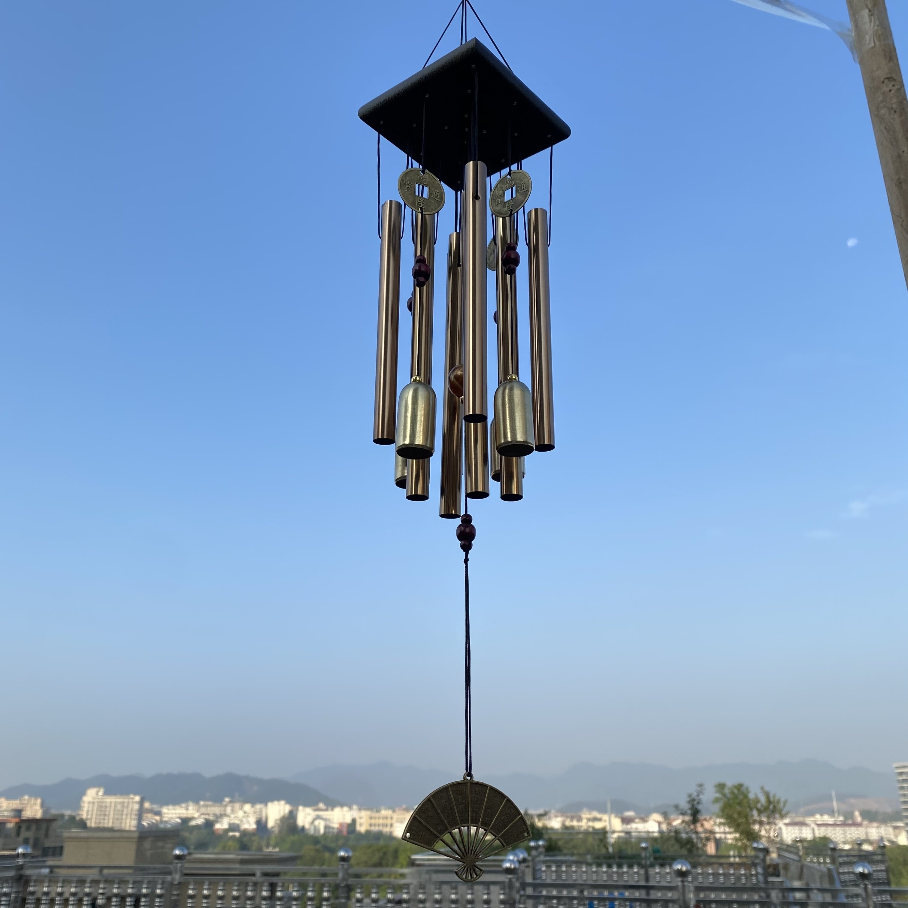 TEMU Extra Large Copper Wind Chimes, Courtyard , Gardens, Outdoor Wind Chimes, Solid Wood Metal Multi Tube Wind Chimes, Rust Proof Wind Chimes - ,