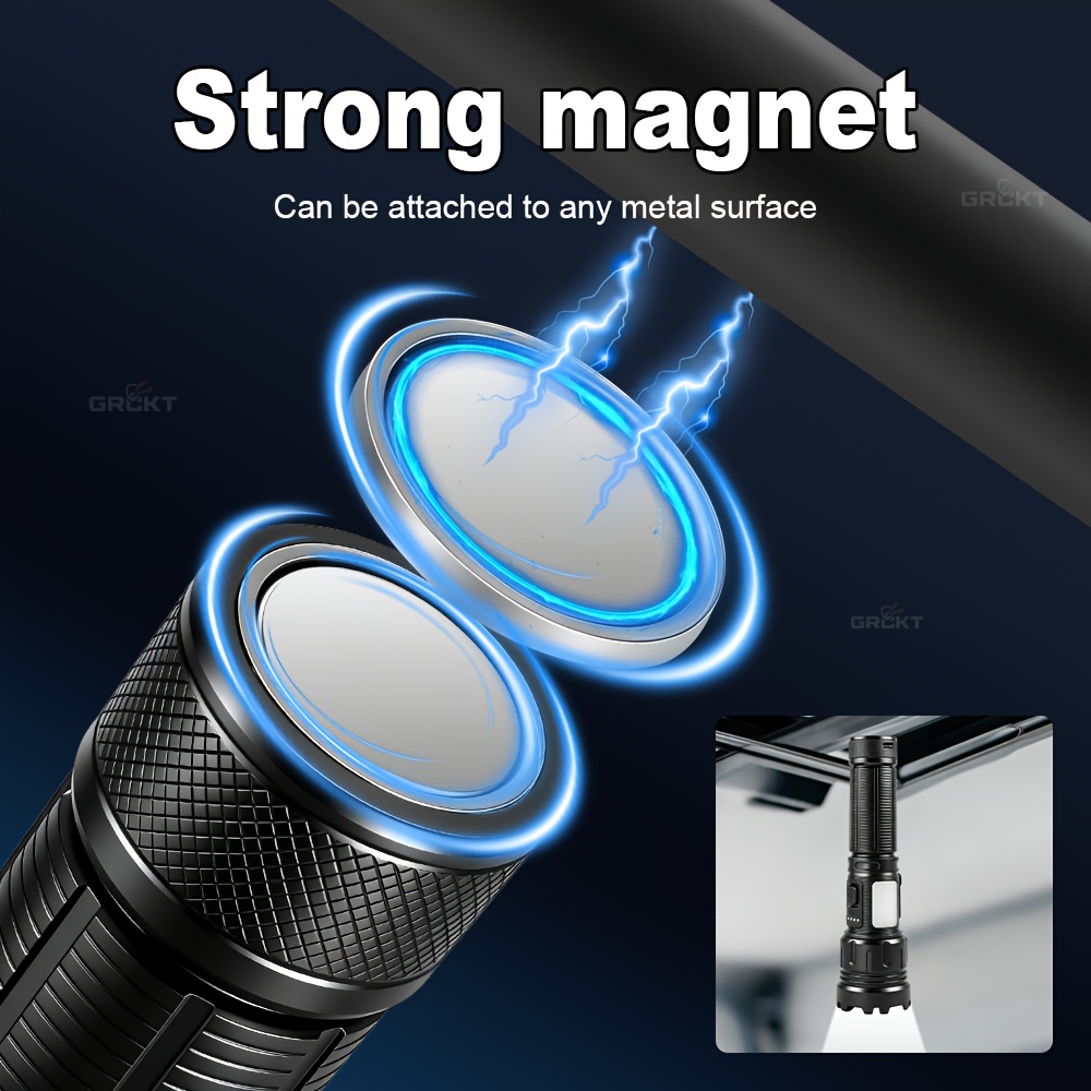 High Lumen P90 LED Flashlight with Telescopic Zoom and 7 Modes