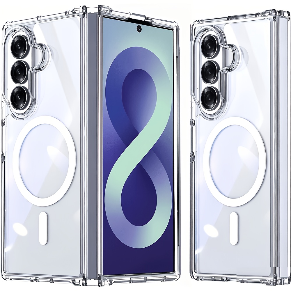 TEMU Phone Case - For Z Fold 8/z Fold 8 Ultra Luxurious Magnetic High Phone Case, Transparent Acrylic Material And Full Body Shockproof Protective