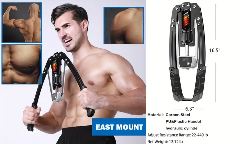 twister arm exerciser adjustable 22 440lbs home chest expander shoulder muscle training fitness equipment arm exercise strengthener Product details 1