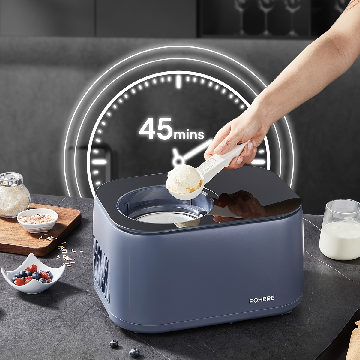 Ice Cream Maker Automatic Ice Cream Maker Compressor No Pre Temu