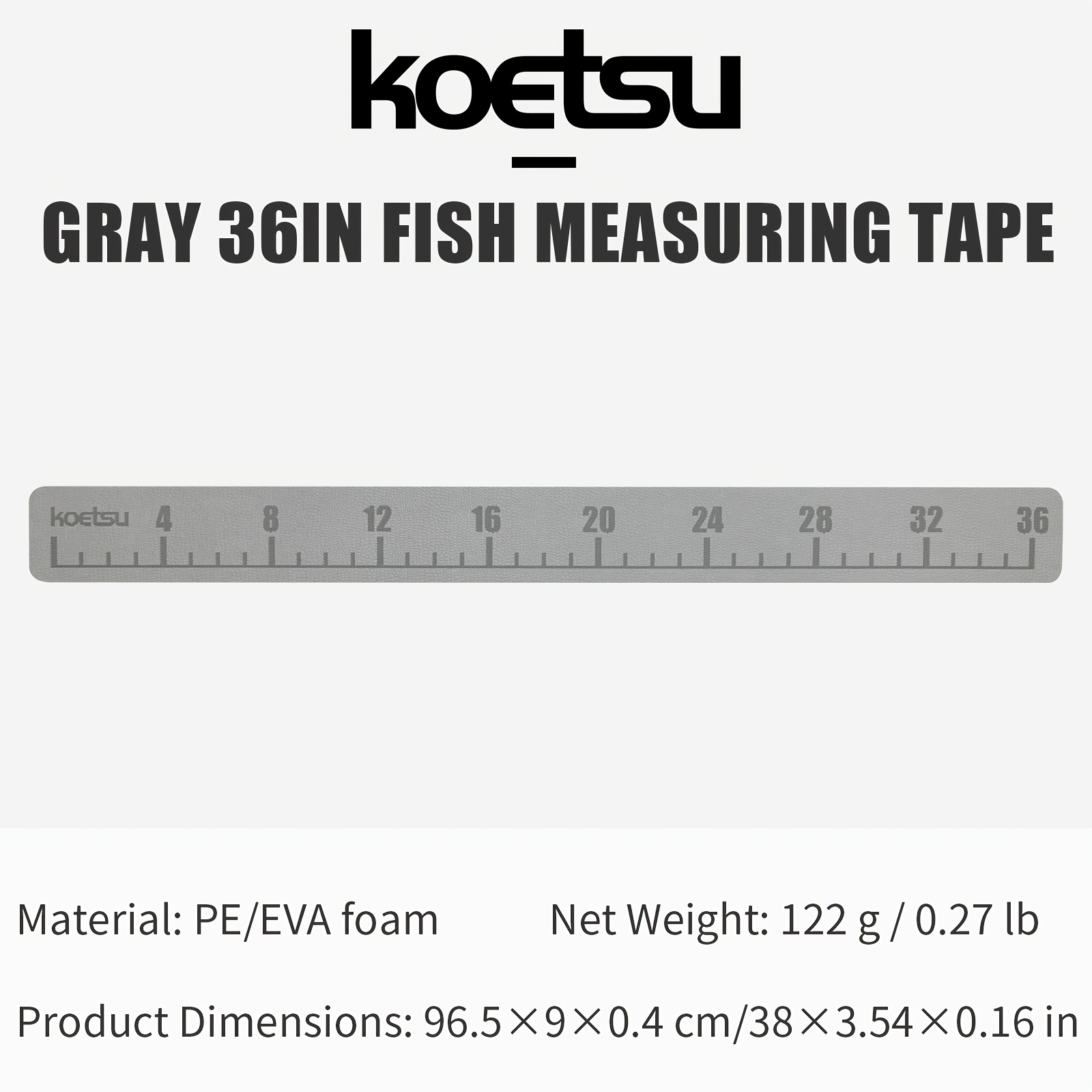 KOETSU Folding Fish Measuring Ruler, Portable Waterproof Measuring Tool