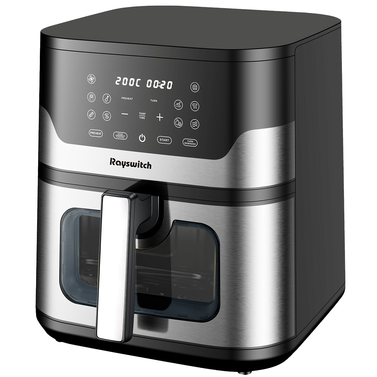 Rayswitch 8.5L Family Air Fryer Oven - 10-in-1 Multi Cooker with   Circulation, 1700W Powerful Heating,   Basket,   & View Window - Stainless Steel & PP Construction for Healthy Fried Chicken, Vegetables, Snacks - Compatible with SA Plug (220-240V) - Ideal for Home Kitchen, Quick Meals,  , Easy to Clean, Multifunctional Appliance, Busy Families