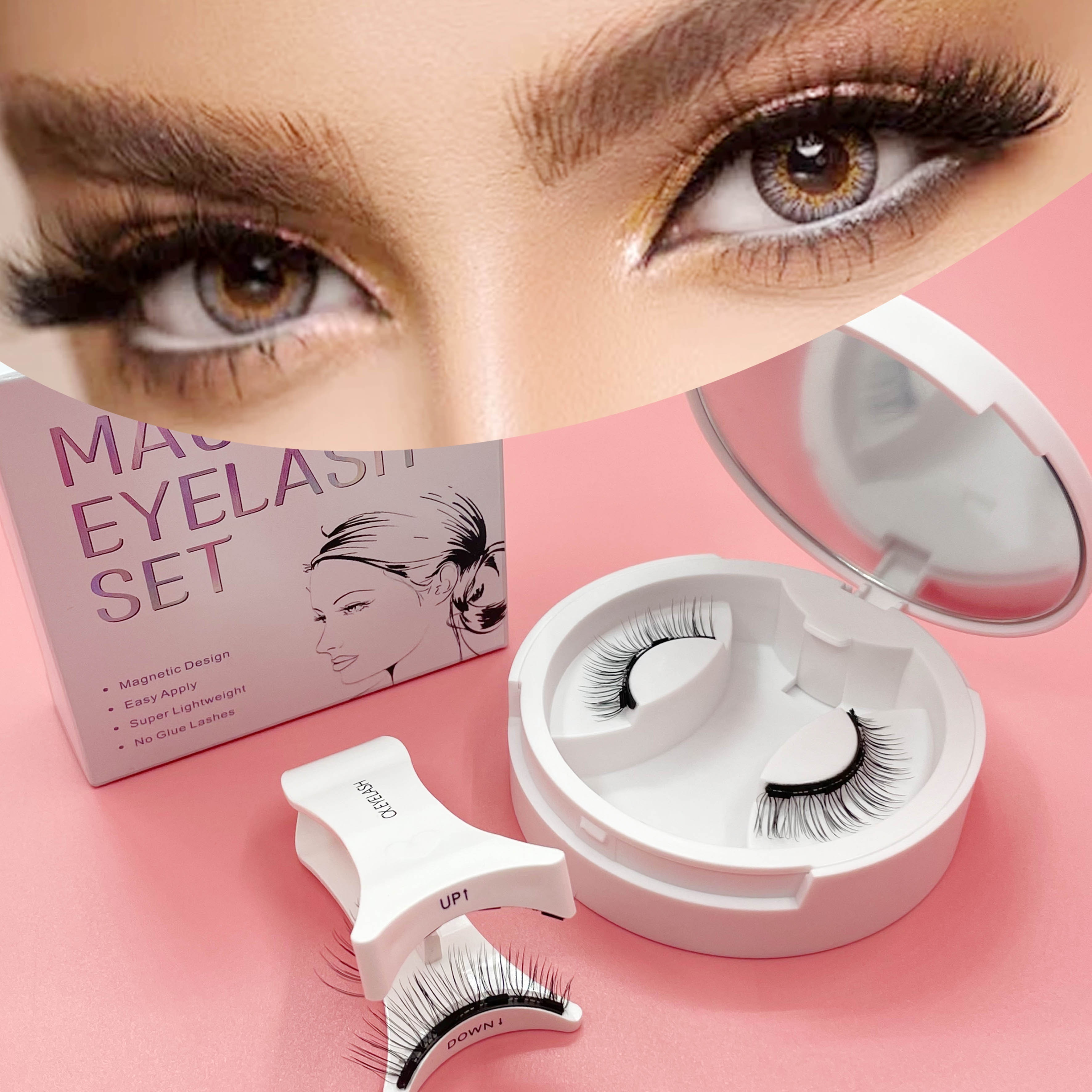 

Newly Upgraded European And American Popular Quantum Magnetic False Eyelashes, A Pair, Slim And , Enlarging Eyes, Naked And Comfortable, Glue-free Eyelashes, Reusable, Eye Tail Extension, Trimmed