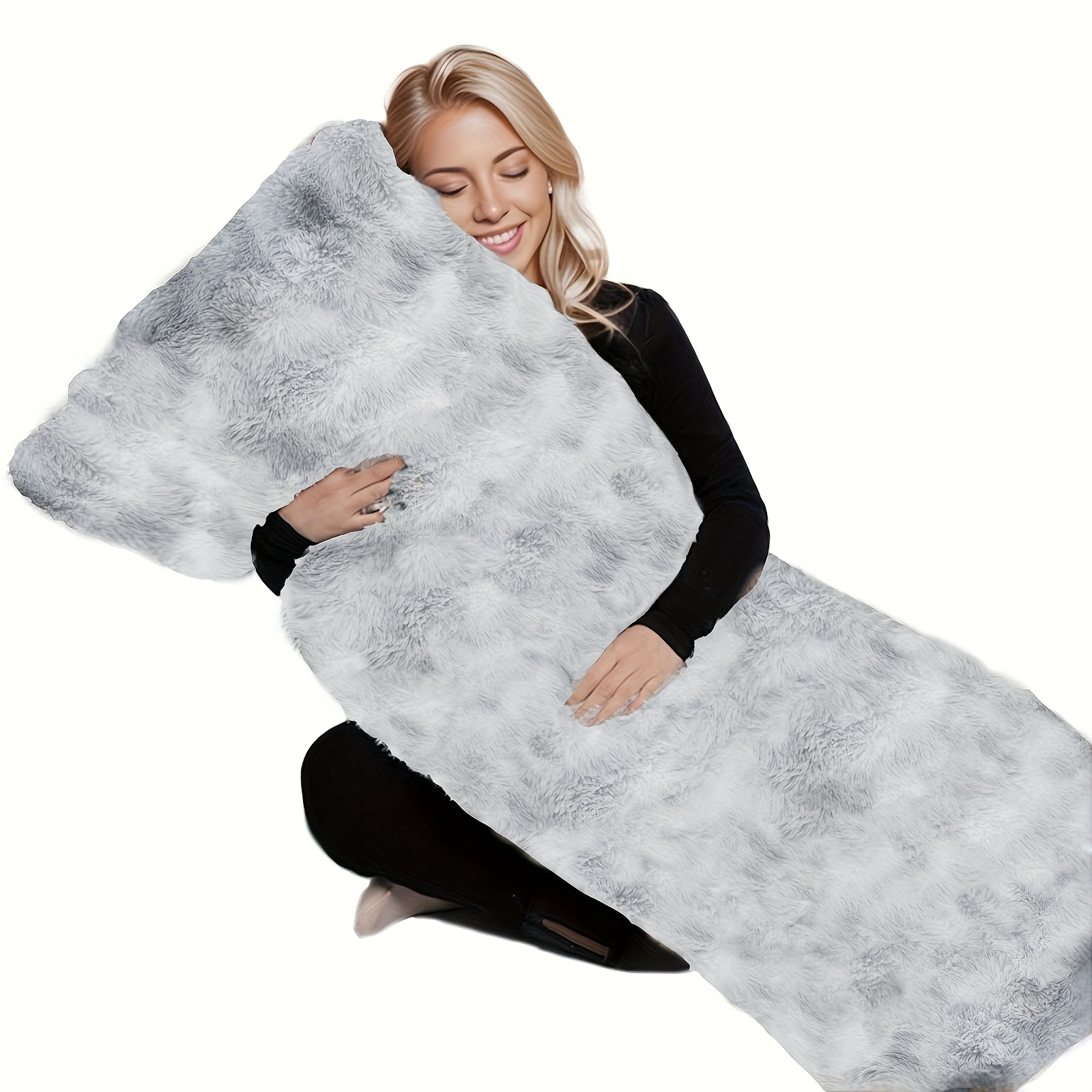 2pcs Full Body Pillows, 1pc Pillowcase And 1pc Pillow Core, Soft And Fluffy Long Pillow, Suitable For Side Sleepers, Back Support, Removable And Washable Cover (gray, Pink, 20" X 60")