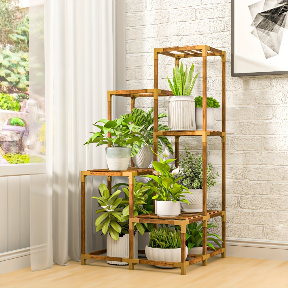 KNNARY Ndoor Plant Stand, Md Century Wood Plant Stand Plant Table
