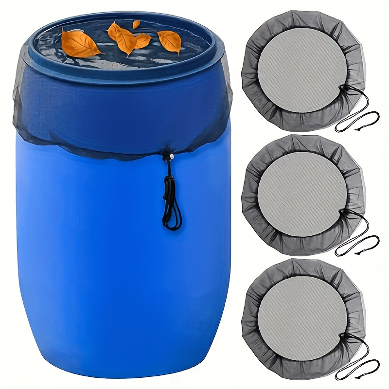 

1pc Adjustable Mesh Rain Barrel Lid With Drawstring - Removable Cover, Foldable Collector Screen, Outdoor Leaf And Filter Top For Garden Water Collection Tanks