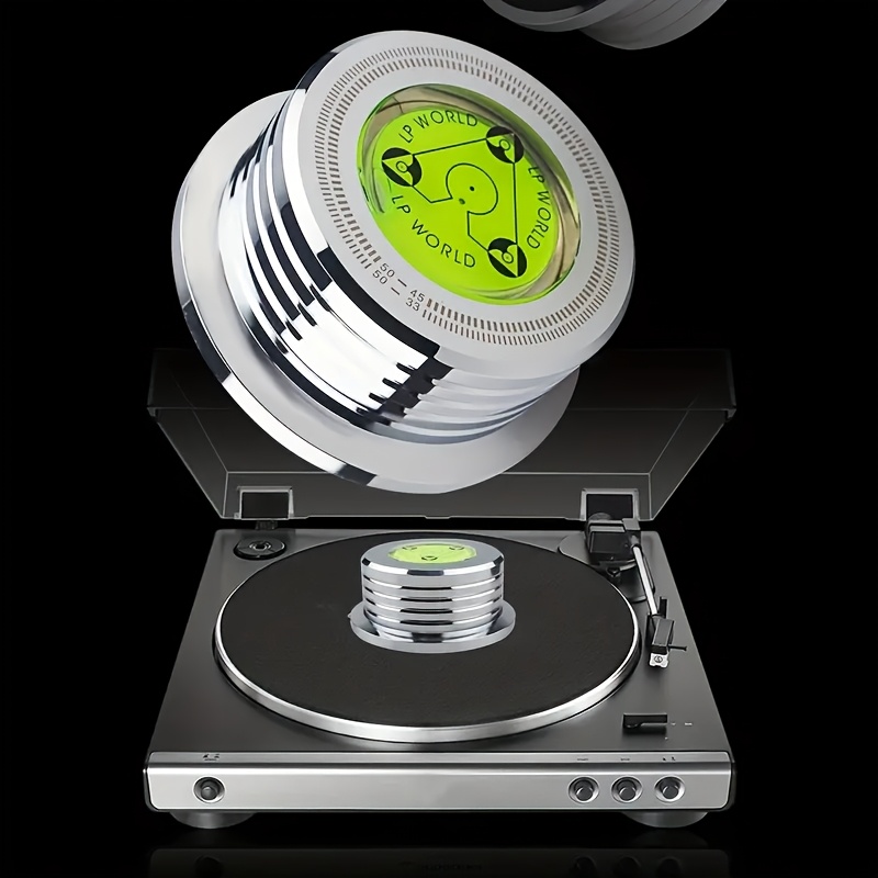 

Precision Turntable Platter Weight - Aluminum Alloy Record Weight Clamp, Enhances , Includes Level, No Battery Required